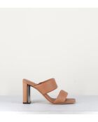 Sandales à talon en cuir Thames nude - Talon 7,5 cm