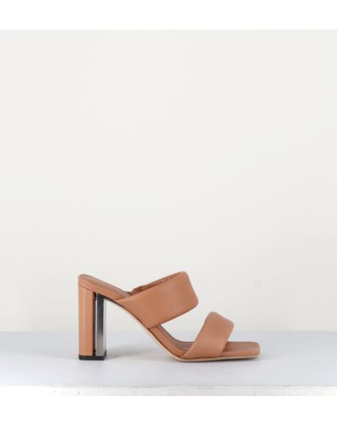 Sandales à talon en cuir Thames nude - Talon 7,5 cm