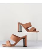 Sandales à talon en cuir Thames nude - Talon 7,5 cm