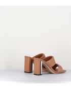 Sandales à talon en cuir Thames nude - Talon 7,5 cm