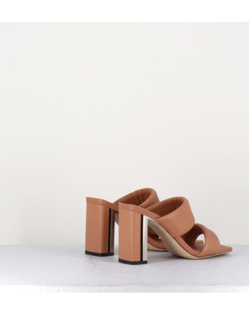 Sandales à talon en cuir Thames nude - Talon 7,5 cm