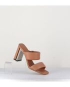 Sandales à talon en cuir Thames nude - Talon 7,5 cm