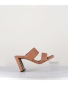 Sandales à talon en cuir Thames nude - Talon 7,5 cm
