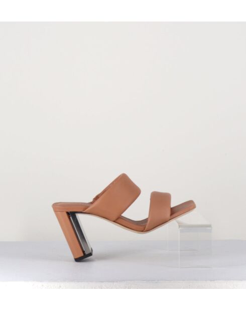 Sandales à talon en cuir Thames nude - Talon 7,5 cm