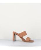 Sandales à talon en cuir Thames nude - Talon 7,5 cm