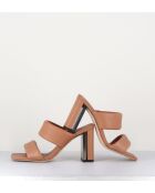 Sandales à talon en cuir Thames nude - Talon 7,5 cm