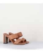 Sandales à talon en cuir Thames nude - Talon 7,5 cm