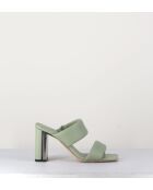Sandales à talon en cuir Green vertes - Talon 7,5 cm