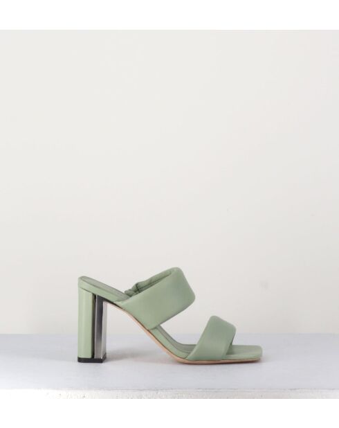 Sandales à talon en cuir Green vertes - Talon 7,5 cm