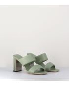 Sandales à talon en cuir Green vertes - Talon 7,5 cm