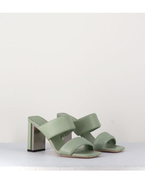 Sandales à talon en cuir Green vertes - Talon 7,5 cm