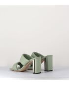 Sandales à talon en cuir Green vertes - Talon 7,5 cm