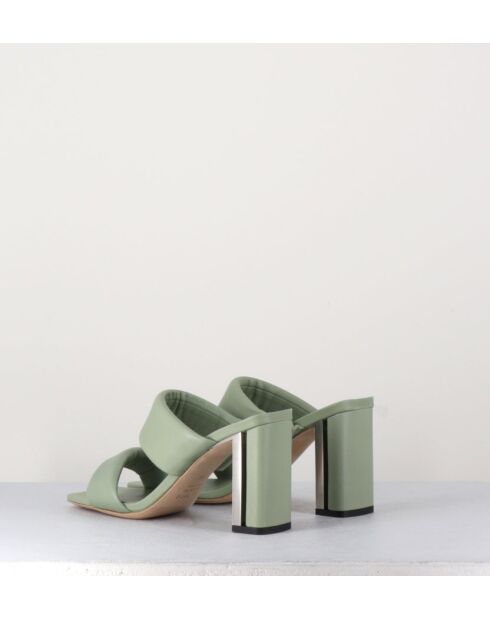 Sandales à talon en cuir Green vertes - Talon 7,5 cm