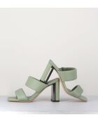 Sandales à talon en cuir Green vertes - Talon 7,5 cm