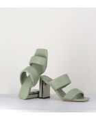 Sandales à talon en cuir Green vertes - Talon 7,5 cm