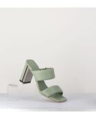 Sandales à talon en cuir Green vertes - Talon 7,5 cm