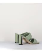 Sandales à talon en cuir Green vertes - Talon 7,5 cm