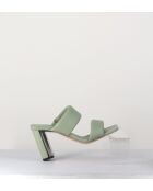 Sandales à talon en cuir Green vertes - Talon 7,5 cm