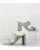 Sandales à talon en cuir Green vertes - Talon 7,5 cm