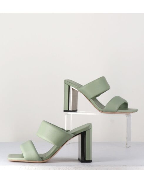 Sandales à talon en cuir Green vertes - Talon 7,5 cm