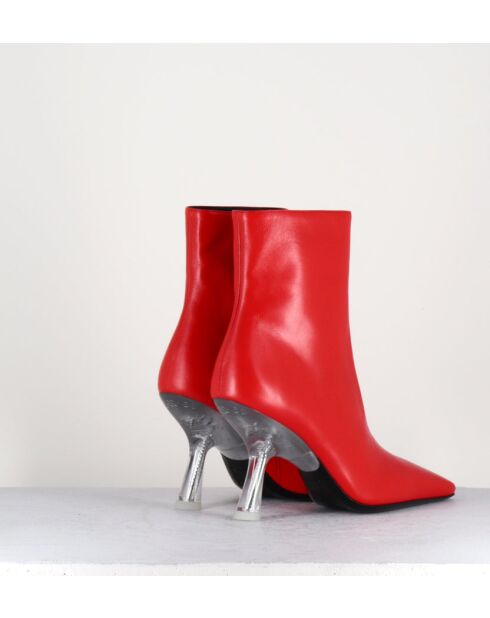 Boots en cuir Foxy rouges - Talon 8 cm