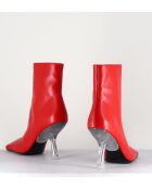 Boots en cuir Foxy rouges - Talon 8 cm