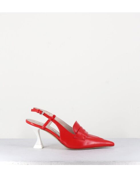 Escarpins à bout pointu en cuir Tiago Rosso rouges - Talon 7,5 cm