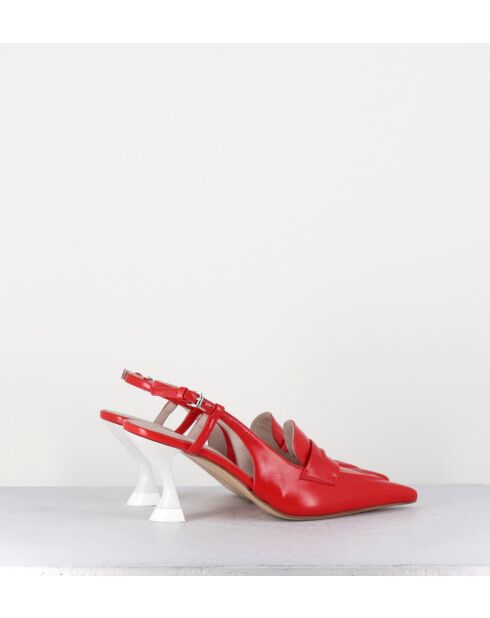 Escarpins à bout pointu en cuir Tiago Rosso rouges - Talon 7,5 cm