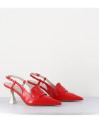 Escarpins à bout pointu en cuir Tiago Rosso rouges - Talon 7,5 cm