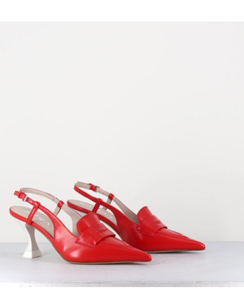 Escarpins à bout pointu en cuir Tiago Rosso rouges - Talon 7,5 cm