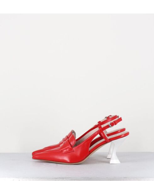 Escarpins à bout pointu en cuir Tiago Rosso rouges - Talon 7,5 cm