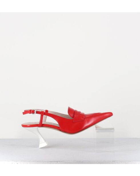 Escarpins à bout pointu en cuir Tiago Rosso rouges - Talon 7,5 cm