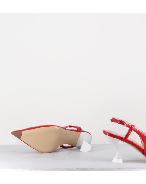 Escarpins à bout pointu en cuir Tiago Rosso rouges - Talon 7,5 cm