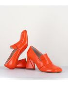 Mocassins en cuir A5183 orange - Talon 8 cm