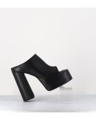 Schwarze Gas-Sandalen aus Leder mit 13 cm Absatz