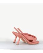 Sandales à talon en cuir 1C6958D roses - Talon 8 cm