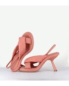 Sandales à talon en cuir 1C6958D roses - Talon 8 cm