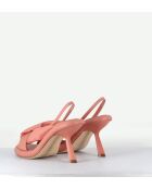 Sandales à talon en cuir 1C6958D roses - Talon 8 cm