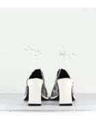 Mules à bouts fermés en cuir Clean square effet serpent - Talon 8 cm