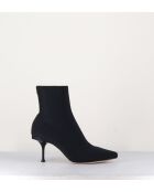 Bottines à bout pointu A81760 noires - Talon 7,5 cm