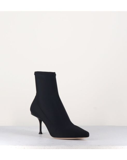 Bottines à bout pointu A81760 noires - Talon 7,5 cm