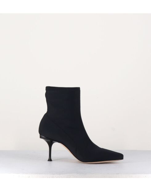Bottines à bout pointu A81760 noires - Talon 7,5 cm