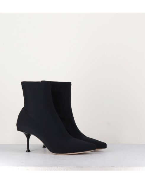Bottines à bout pointu A81760 noires - Talon 7,5 cm