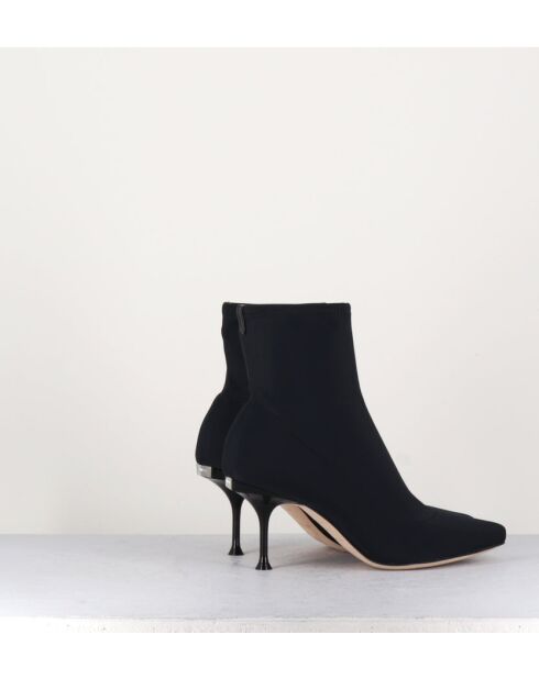 Bottines à bout pointu A81760 noires - Talon 7,5 cm