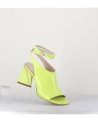 Sandales à talon en cuir A5173 jaunes - Talon 8 cm