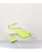 Sandales à talon en cuir A5173 jaunes - Talon 8 cm