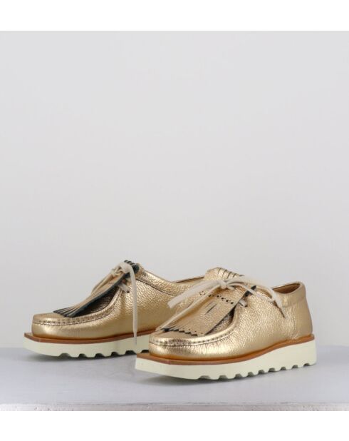 Chaussures à lacets en cuir Frangia dorées