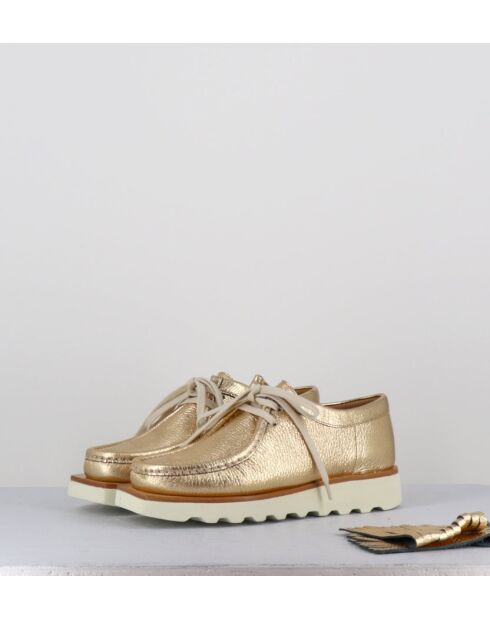 Chaussures à lacets en cuir Frangia dorées