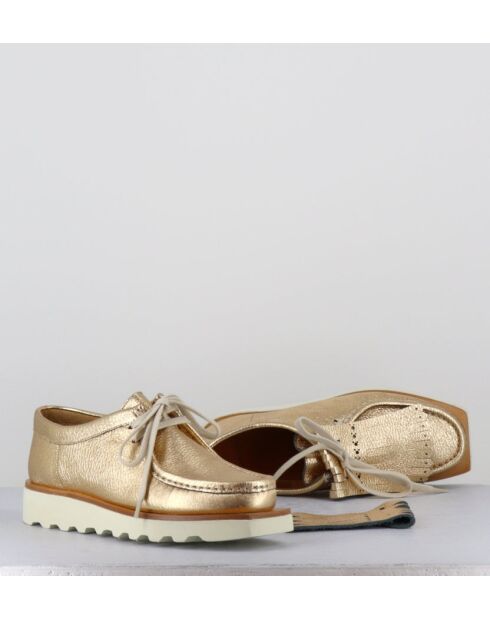 Chaussures à lacets en cuir Frangia dorées