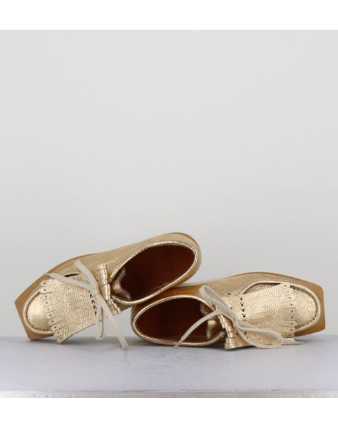 Chaussures à lacets en cuir Frangia dorées